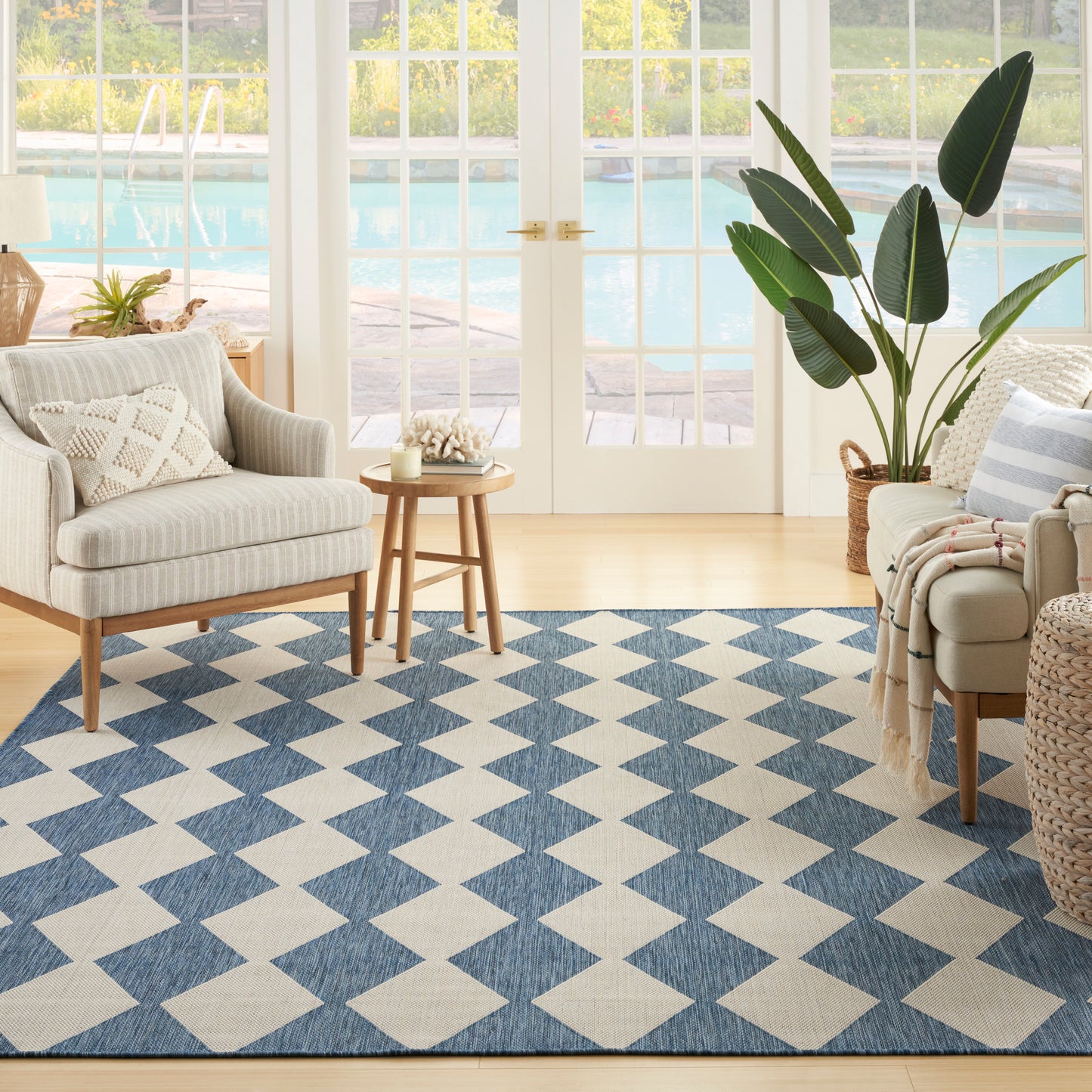 Nourison Positano 10' x 14' Navy Blue Modern Rug