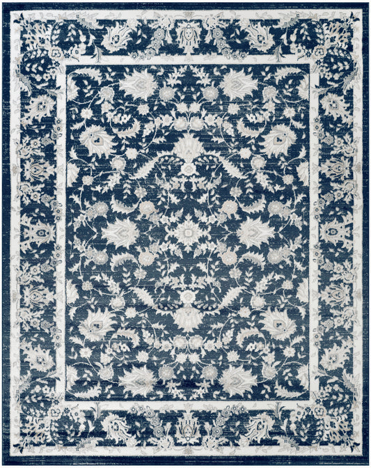Nourison Dekor 7'10" x 9'10" Slate/Ivory Vintage Indoor Rug