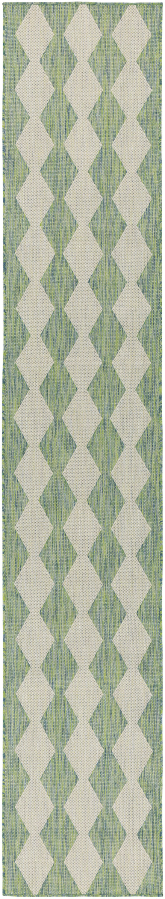 Nourison Positano 2'2" x 8' Blue Green Modern Rug