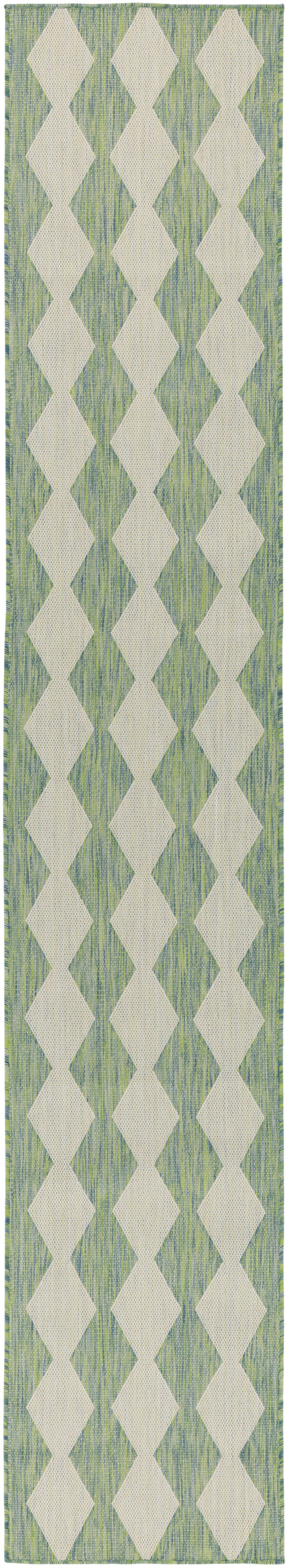 Nourison Positano 2'2" x 8' Blue Green Modern Rug