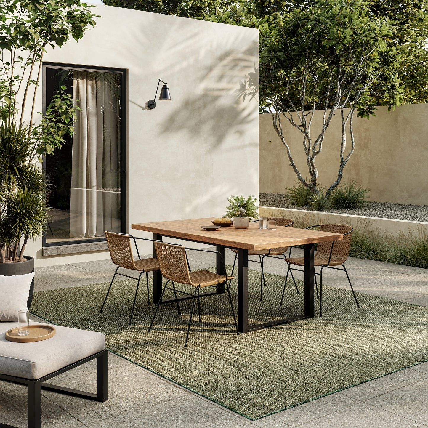 Nourison Horizon Indoor/Outdoor 6' x 9' Green Modern Rug
