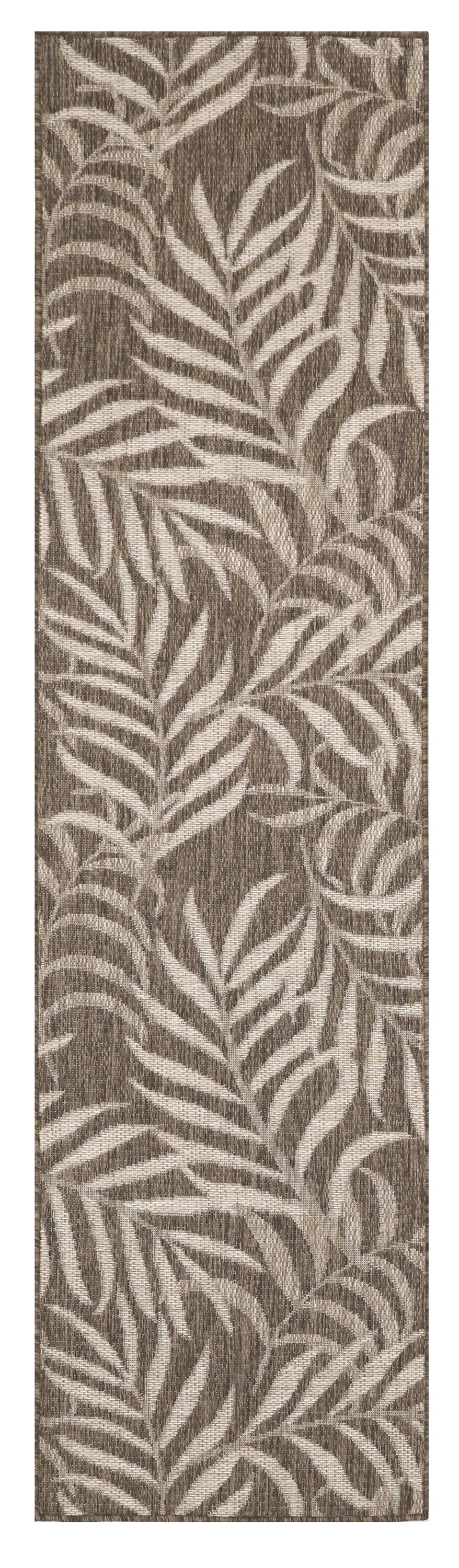 Nourison Garden Oasis 2' x 6' Mocha Tropical Rug