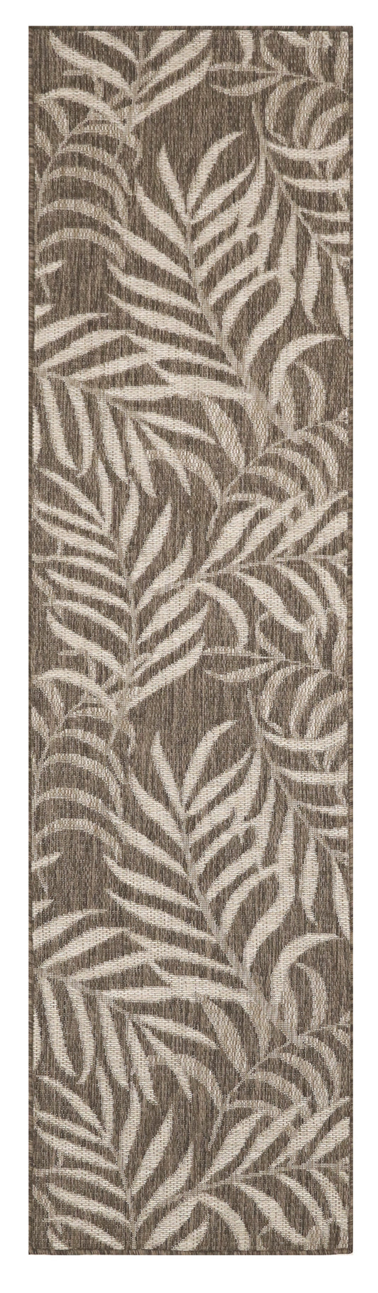 Nourison Garden Oasis 2' x 6' Mocha Tropical Rug