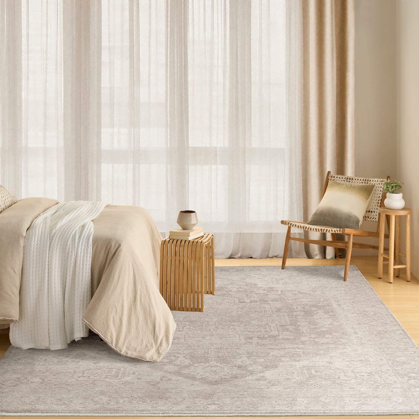 DKNY Pure Shades 7'10" x 9'10" Beige Vintage Indoor Rug