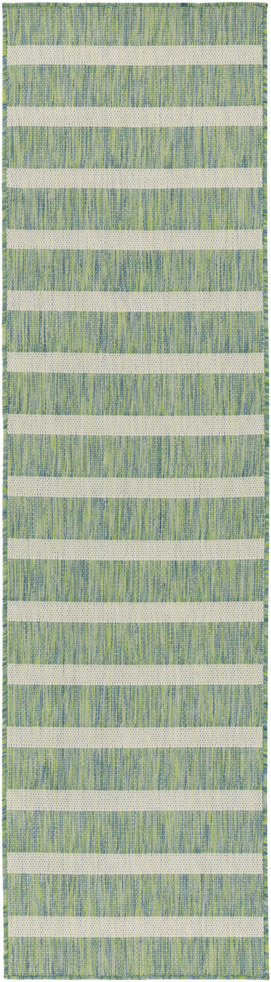 Nourison Positano 2'2" x 10' Blue Green Ivory Modern Rug