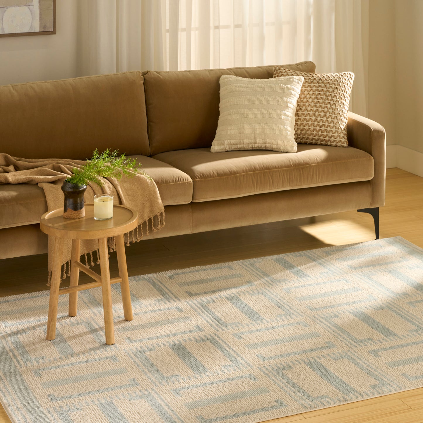 Nourison Nordic 4' x 6' Ivory Blue Modern Indoor Rug