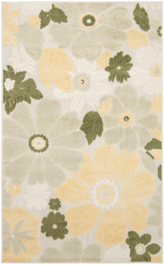 Nourison Aloha 2'8" x 4' Ivory Green Modern Rug