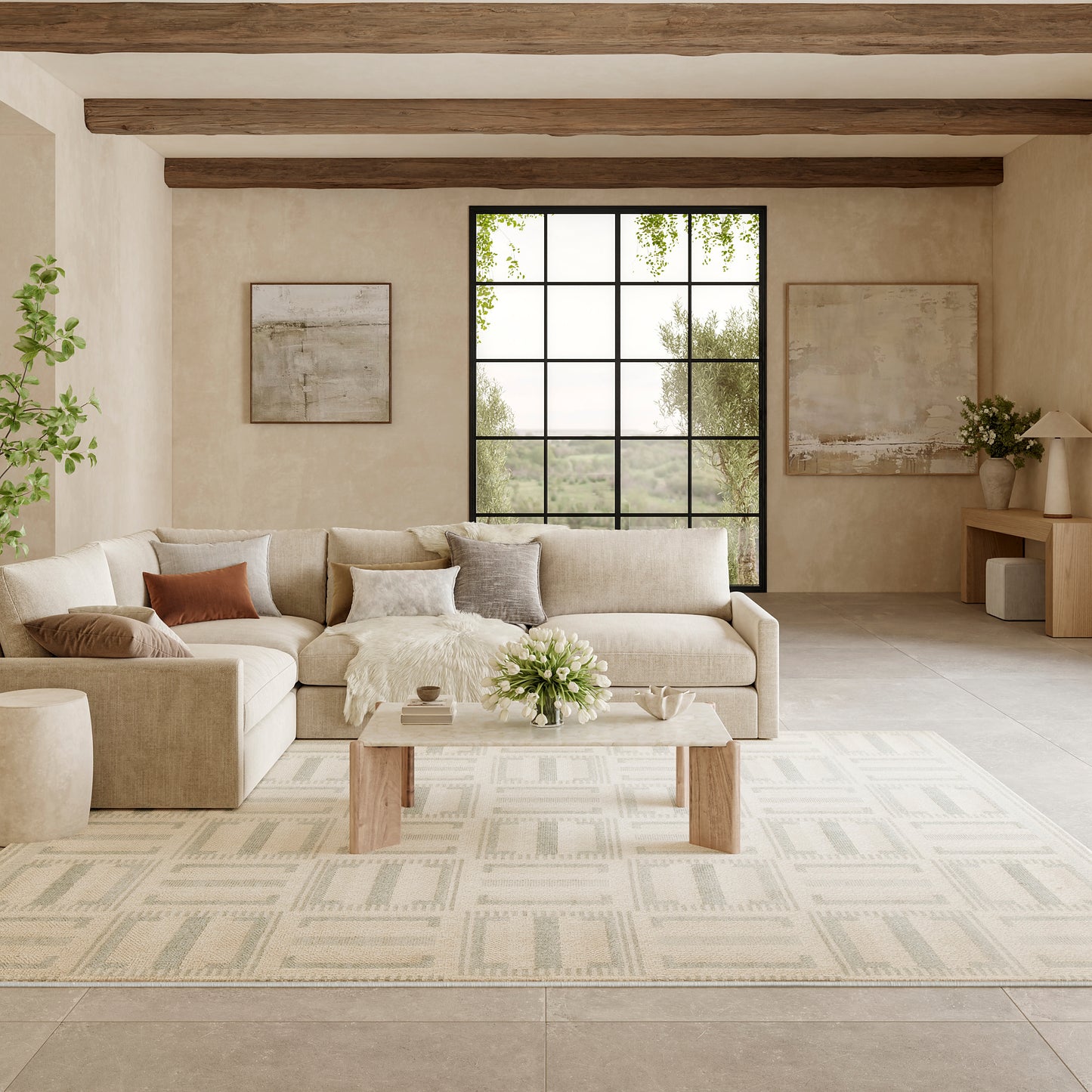 Nourison Nordic 8' x 10' Ivory Blue Modern Indoor Rug