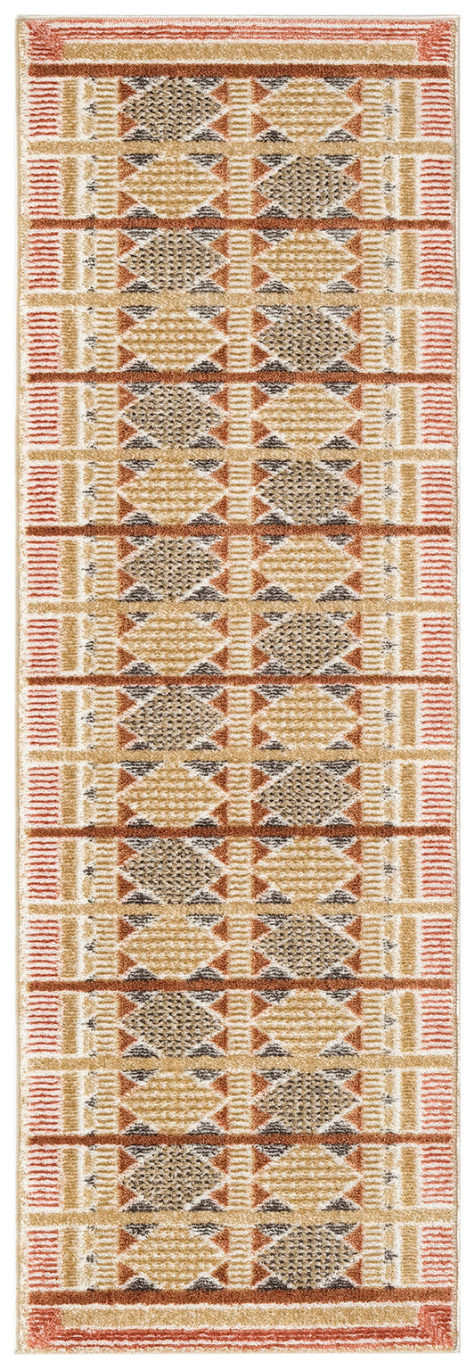 Nourison Nordic 2' x 6' Rust Multicolor Modern Indoor Rug