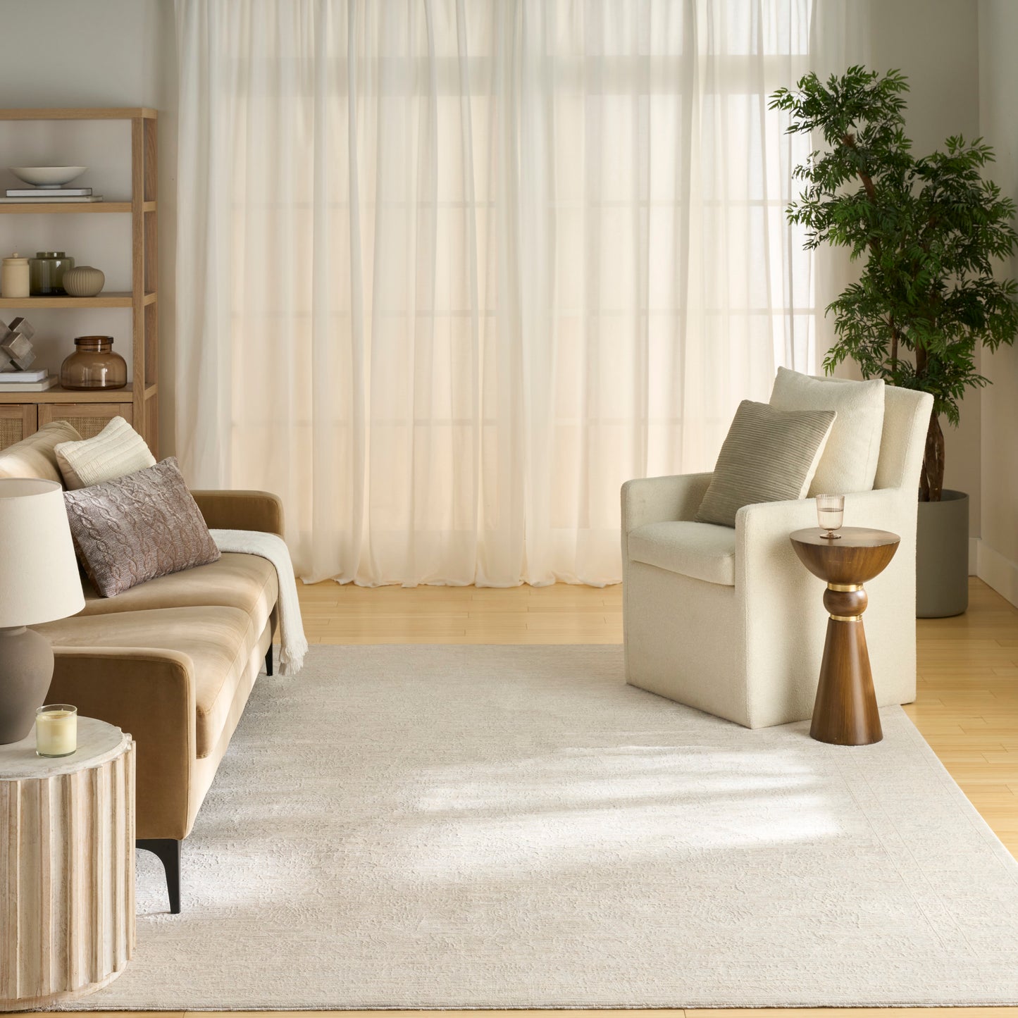 Nourison Shadows 9' x 12' Ivory Grey Vintage Indoor Rug