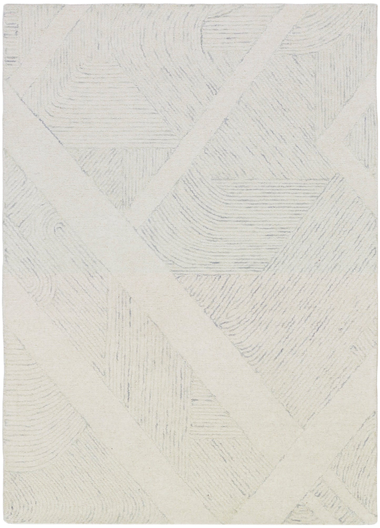 DKNY Pure Patterns 5'3" x 7'3" Ivory Grey Modern Indoor Rug