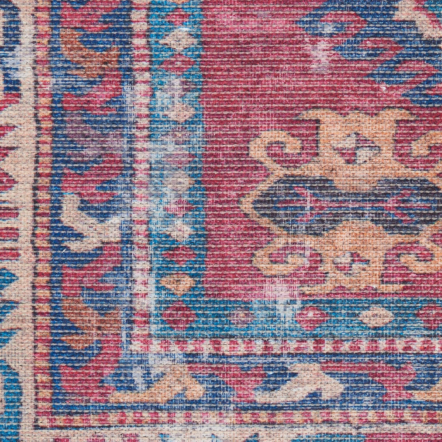Nourison New Concept Washables 2' x 3'9" Red Navy Vintage Indoor Rug