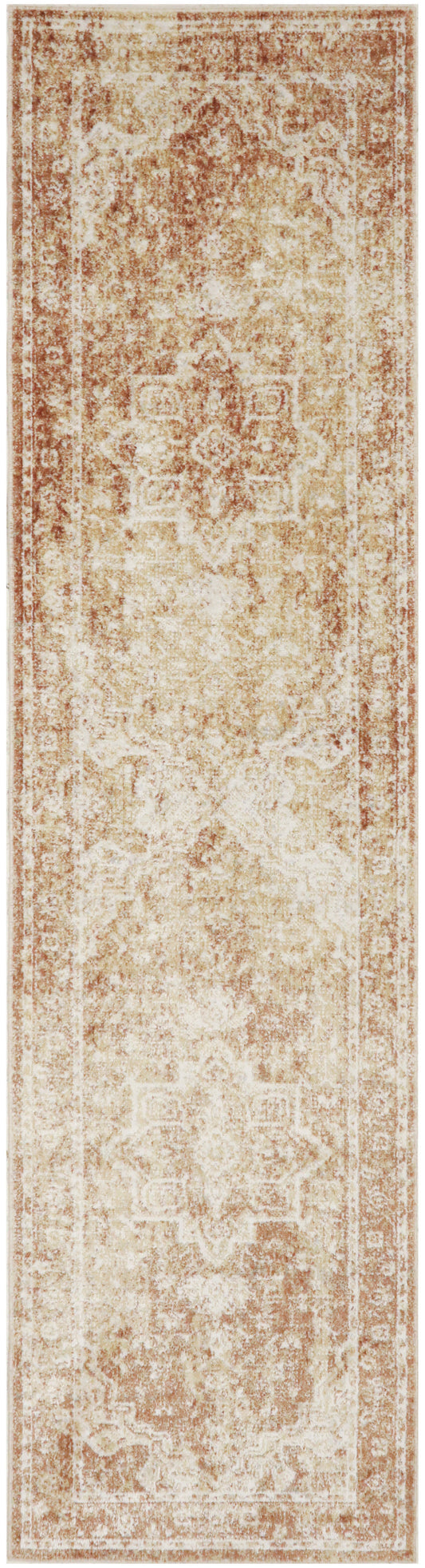 Nourison Astra Machine Washable 2'2" x 8' Rust Vintage Indoor Rug