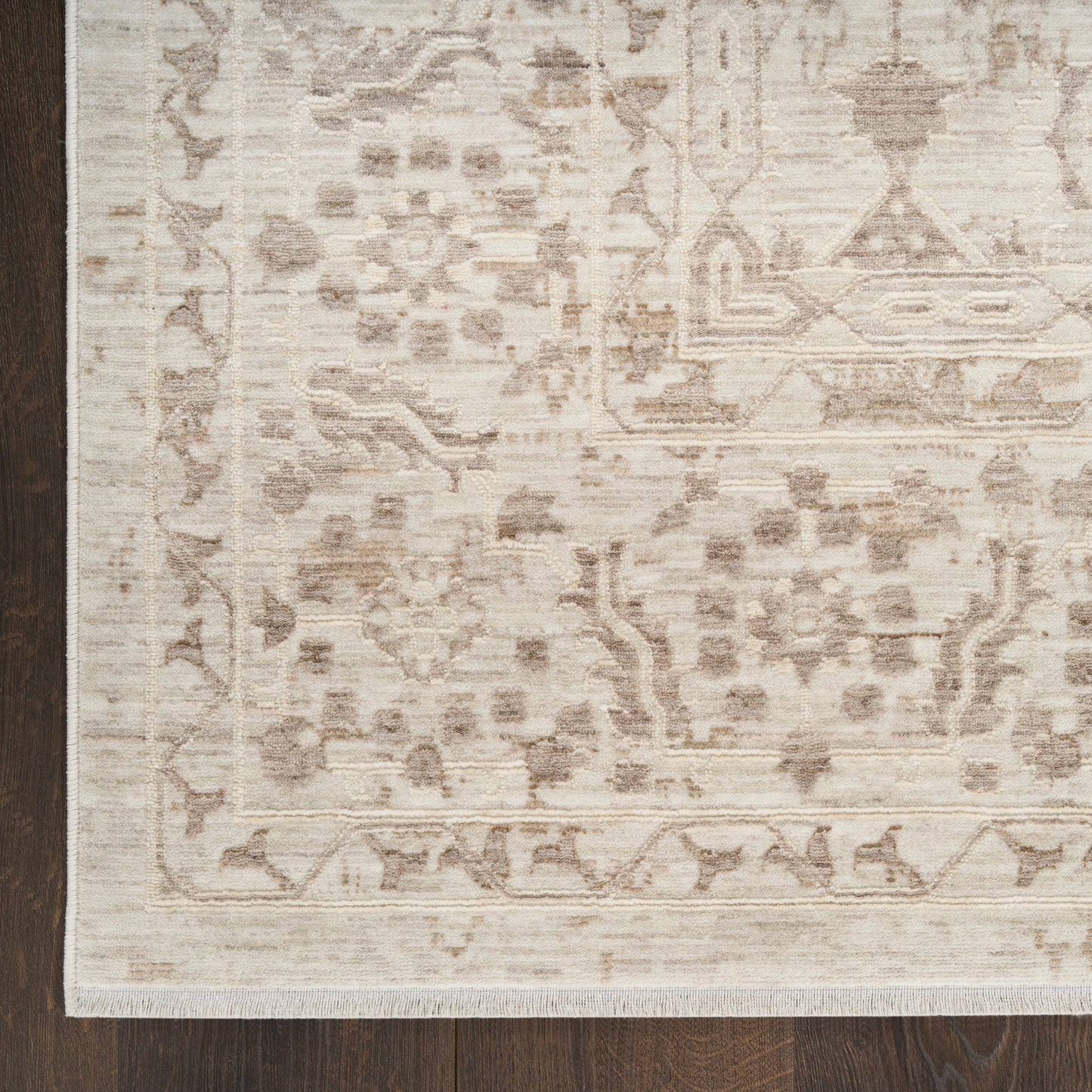 Nourison Shadows 2'2" x 12' Ivory Grey Vintage Indoor Rug