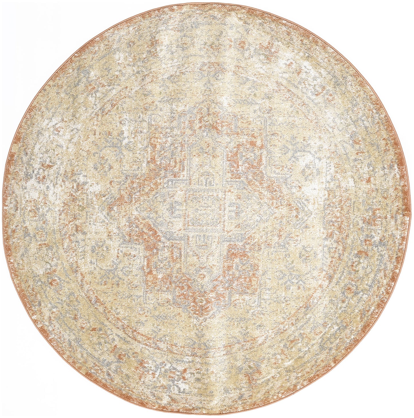 Nourison Nourison Essentials Persian 6' x Round Beige Rust Vintage Rug