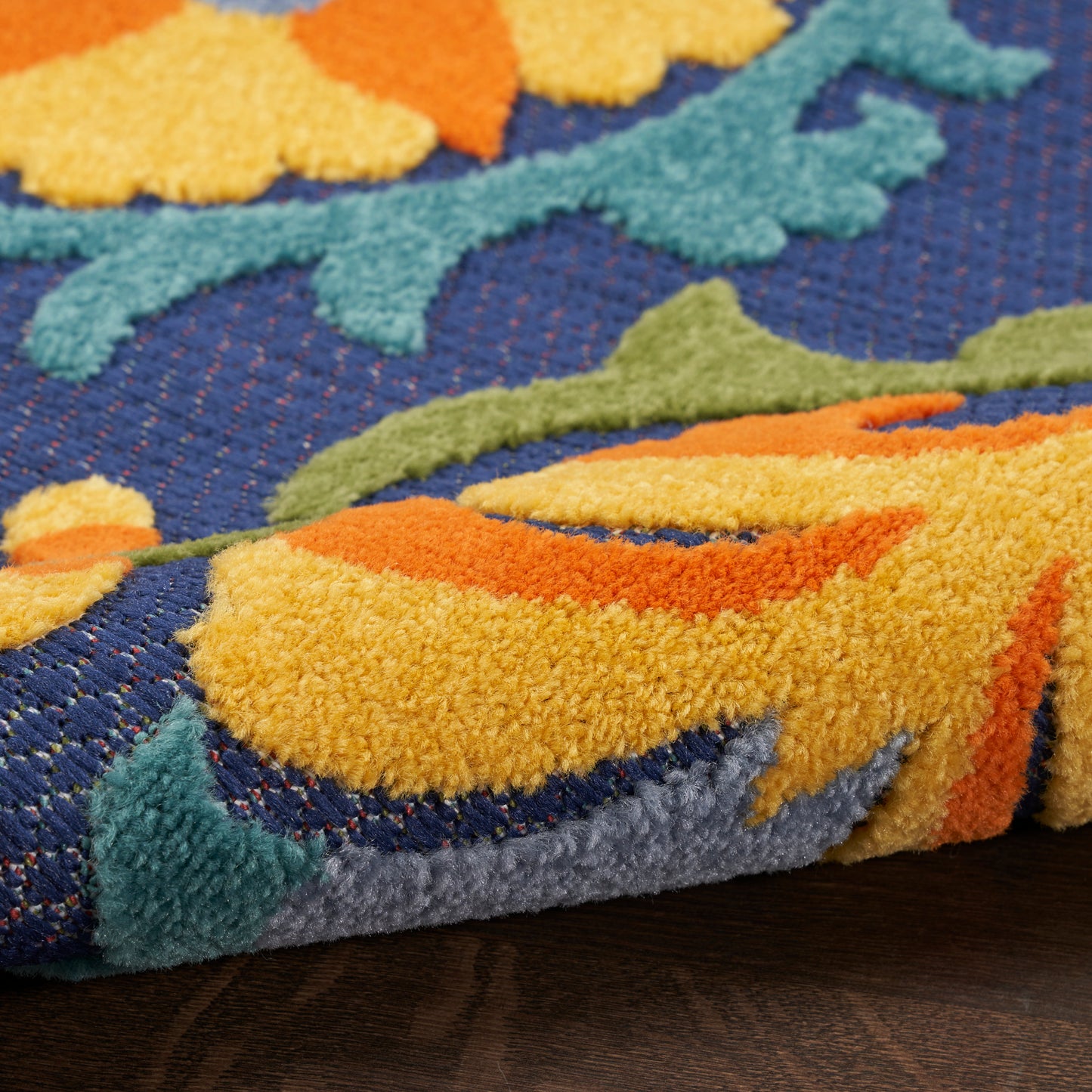 Nourison Aloha 2' x 3' Navy Multicolor Outdoor Rug