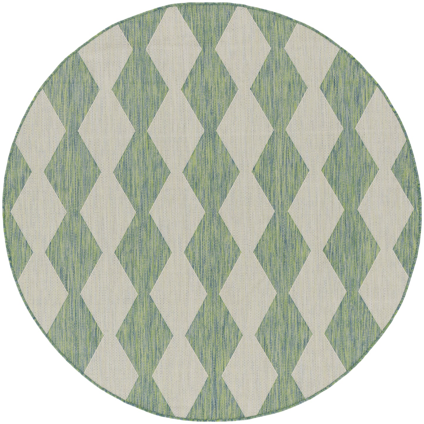 Nourison Positano 6' x Round Blue Green Modern Rug