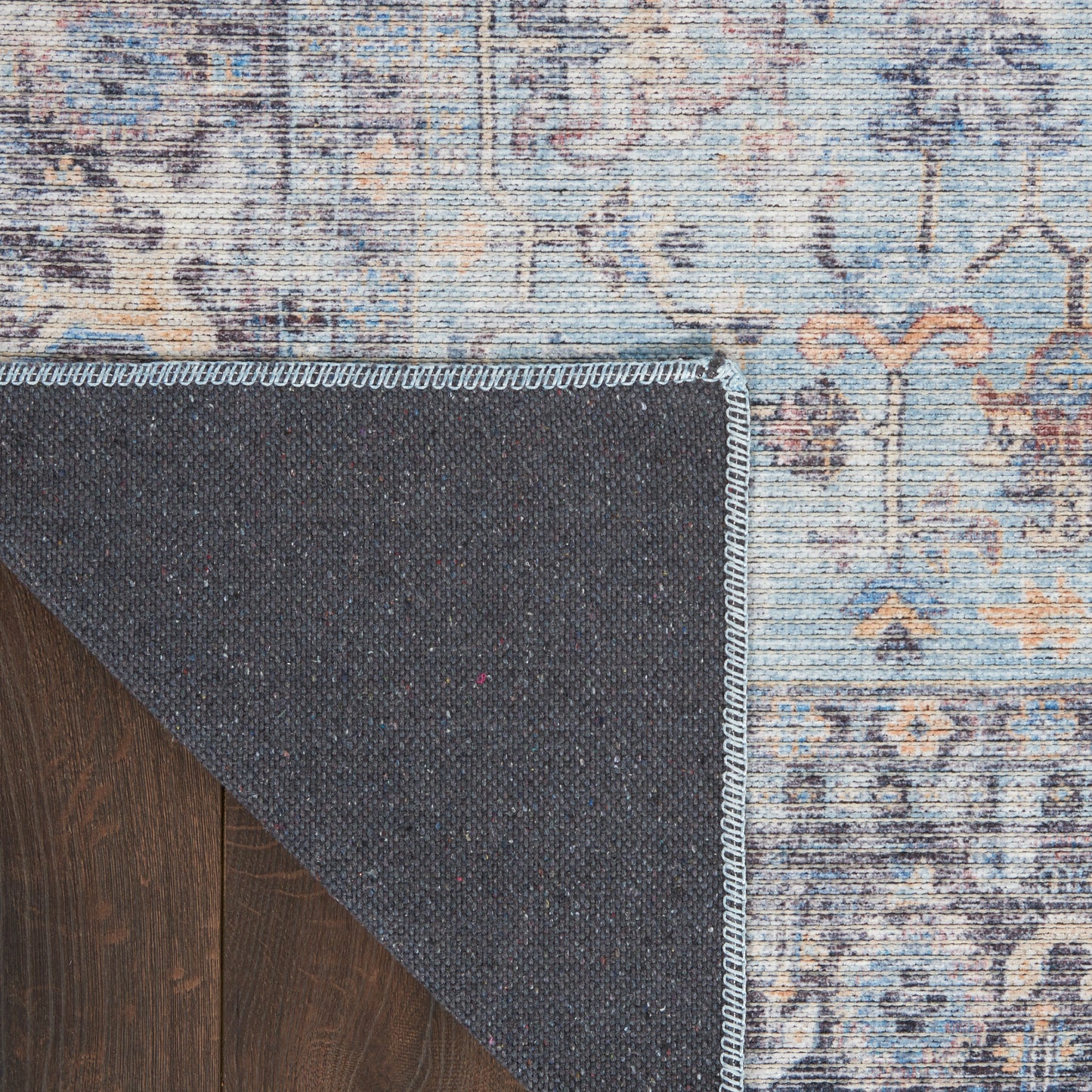 Nourison New Concept Washables 2' x 3'9" Light Grey Blue Vintage Indoor Rug