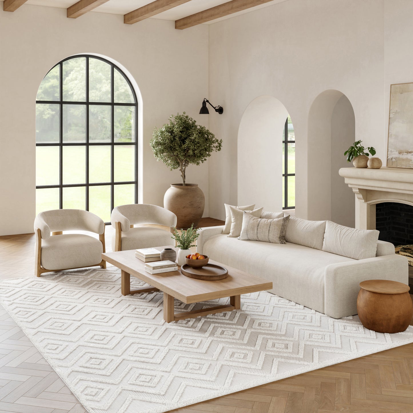 Nourison Versatile 9' x 12' Ivory White Modern Rug