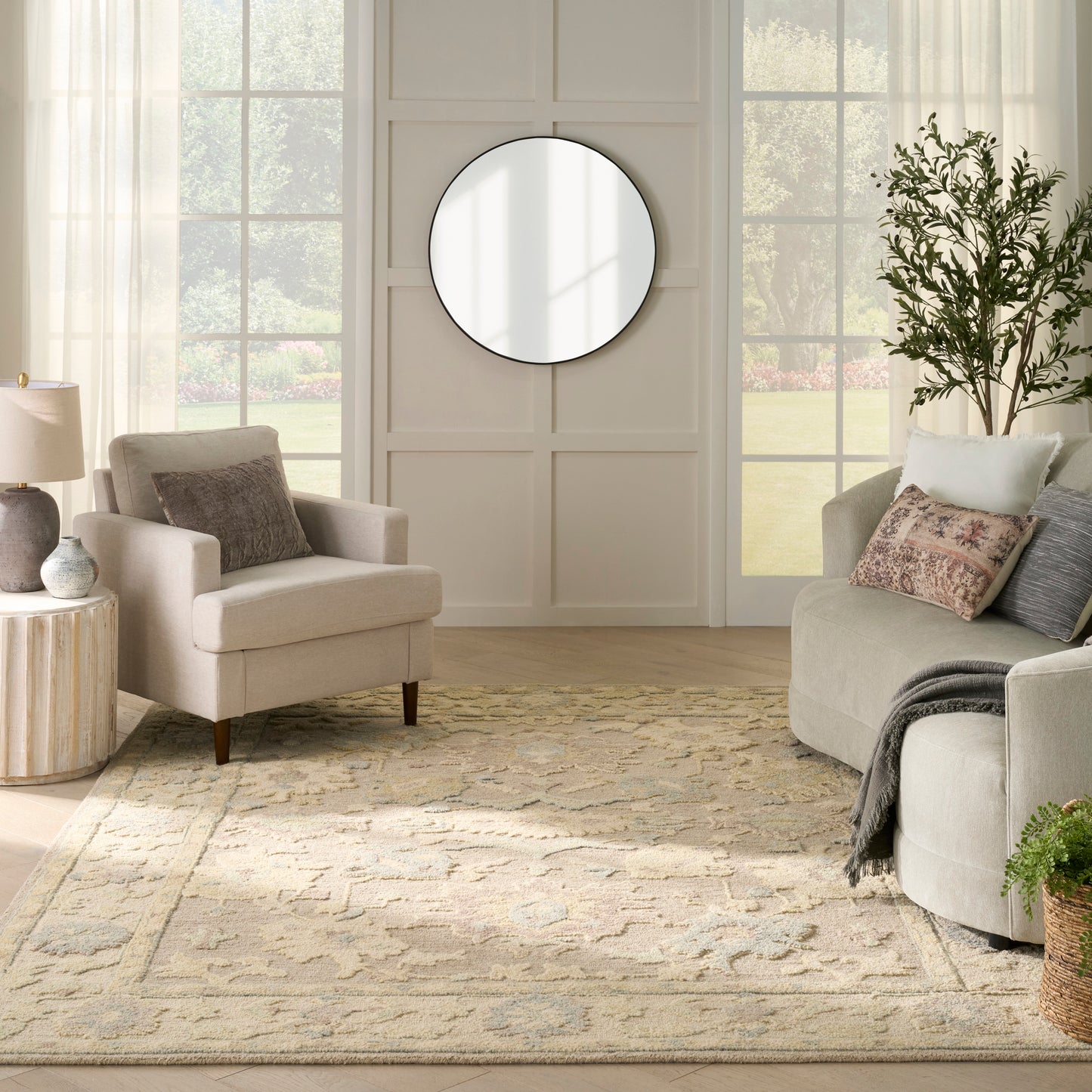 Nourison Maison 5'9" x 8'9" Taupe Ivory Vintage Indoor Rug