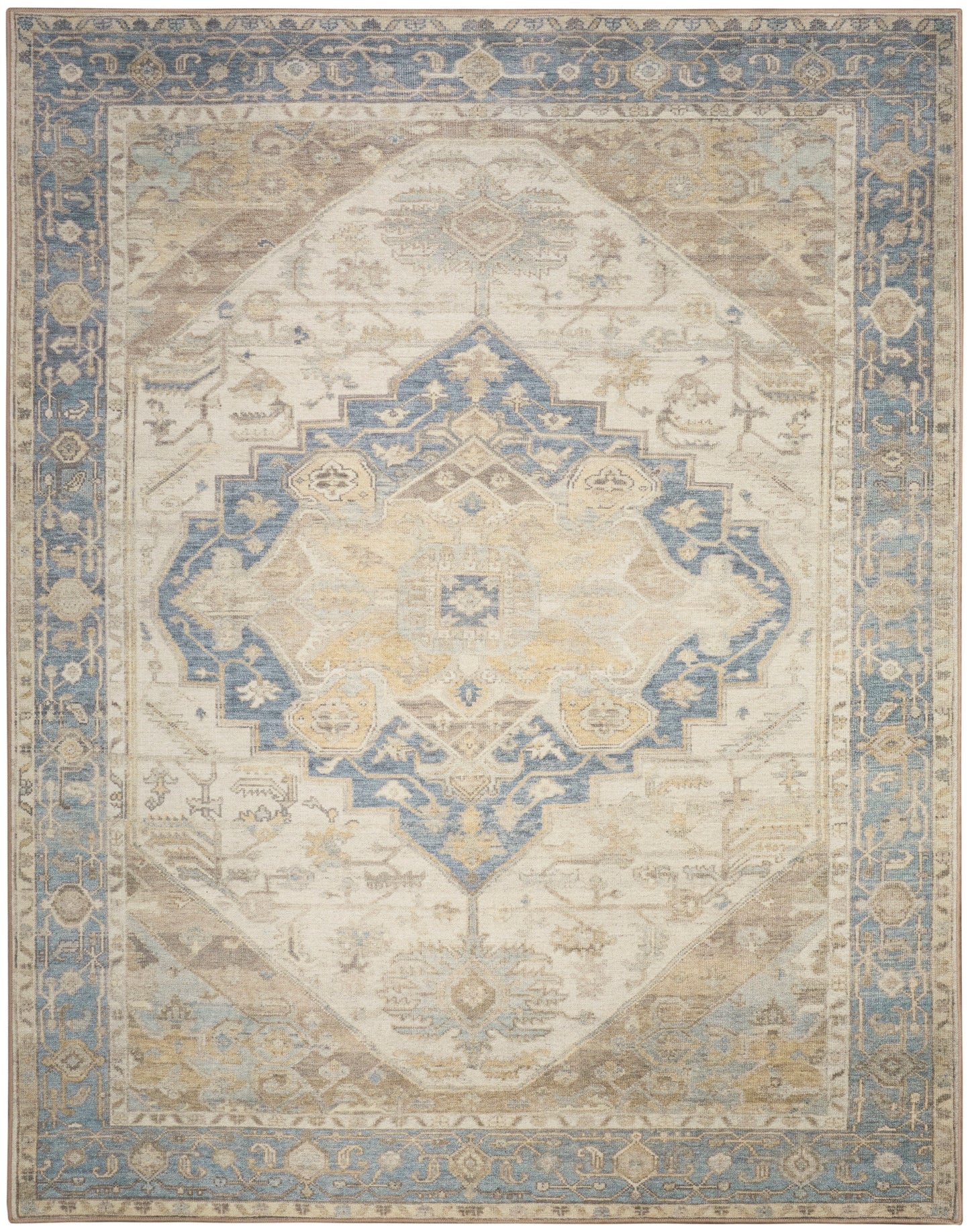 Nourison Vintage Washables 9'10" x 13'2" Blue Green Vintage Indoor Rug