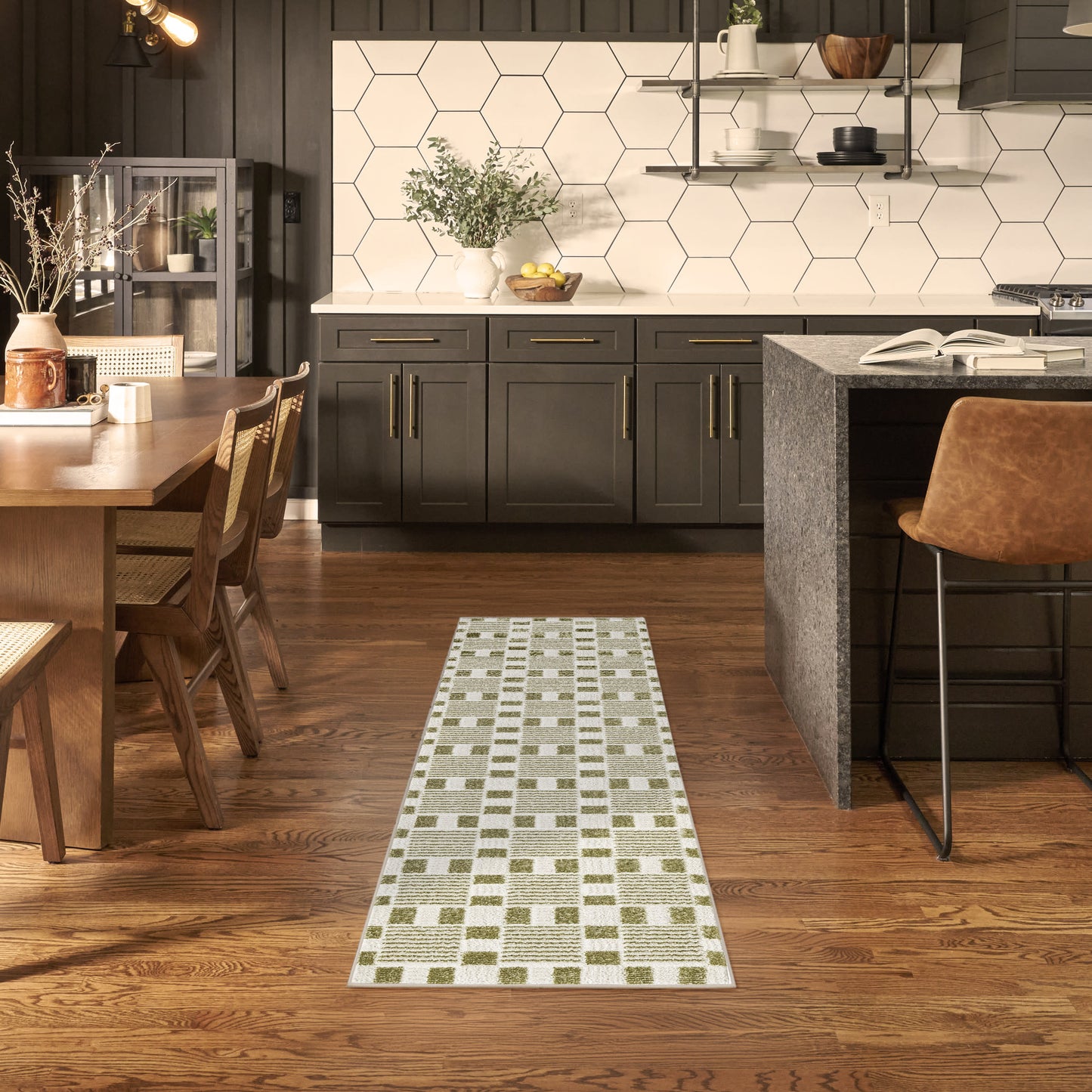 Nourison Nordic 2' x 6' Green Modern Indoor Rug