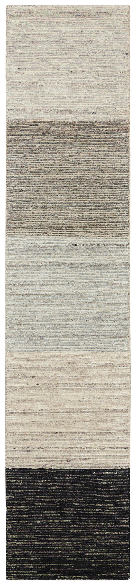 Nourison OCEAN 1'6" x 7'6" Shell, Pebble, Mist, Sand, Onyx Modern Indoor Rug
