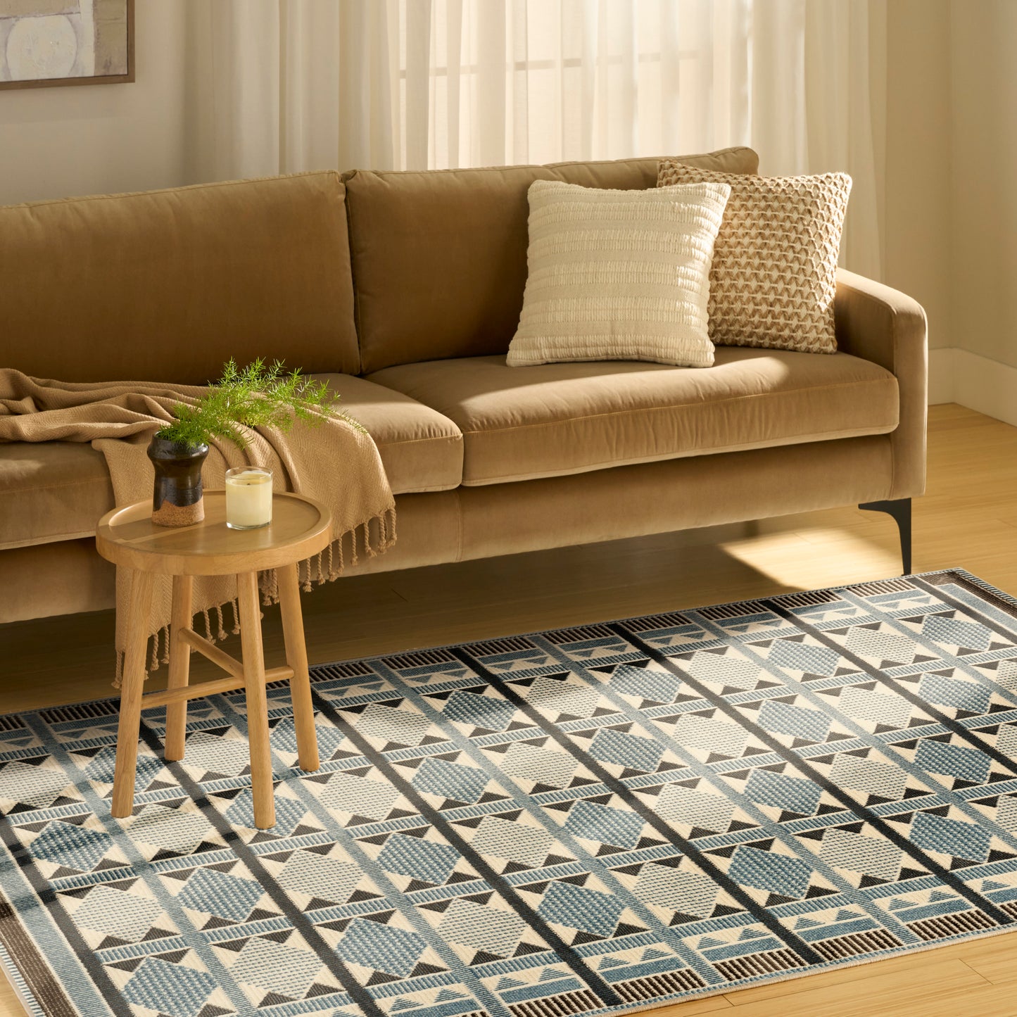 Nourison Nordic 4' x 6' Blue Modern Indoor Rug