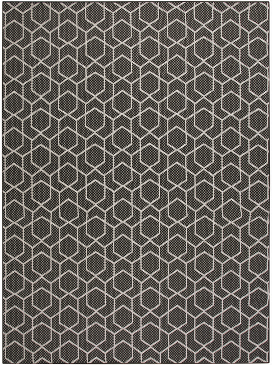 Nourison Horizon Indoor/Outdoor 8' x 10' Black Modern Rug