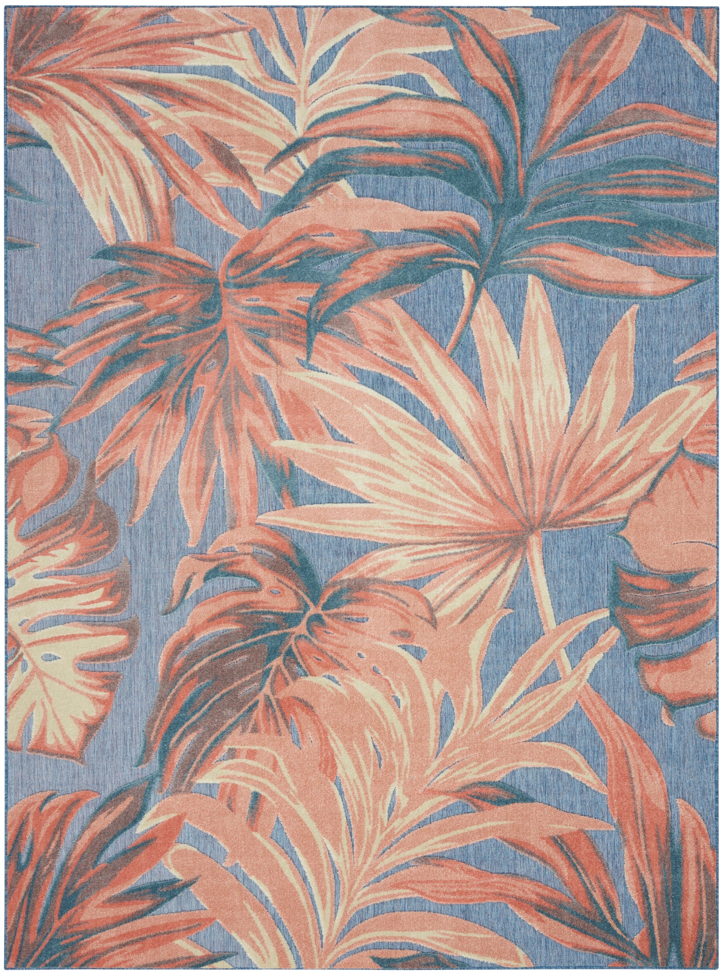 Nourison Aloha 7'10" x 10'6" Blue Rose Modern Rug