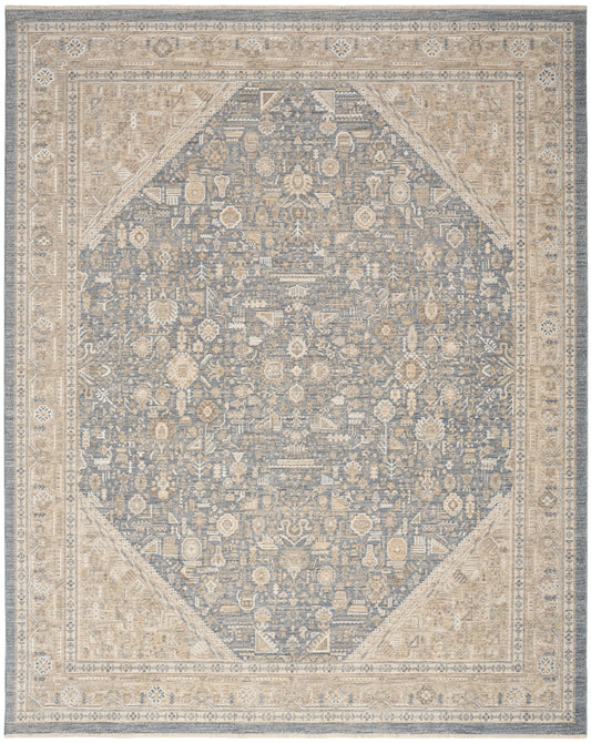 Nourison Retreat 7'10" x 10' Ivory Blue Vintage Indoor Rug
