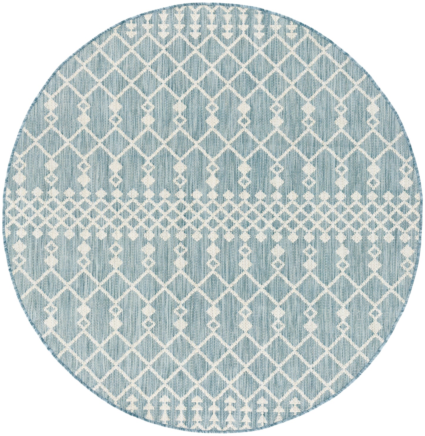 Nourison Positano 6' x Round Aqua Modern Rug
