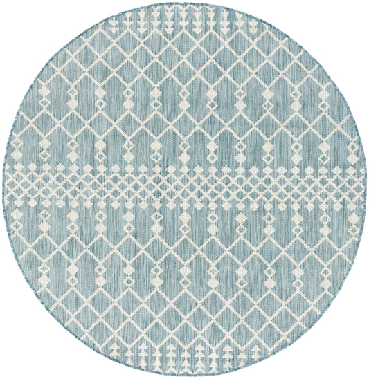 Nourison Positano 6' x Round Aqua Modern Rug