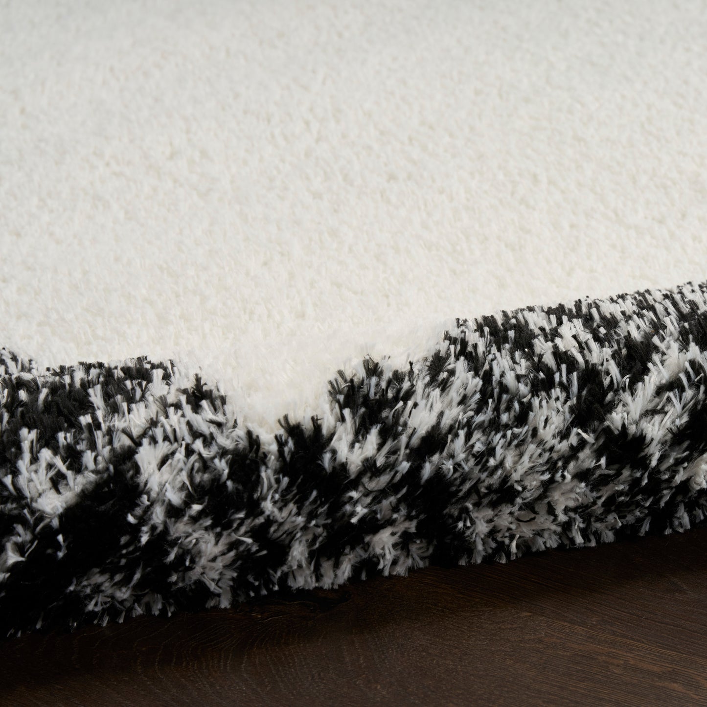 Nourison Pacific Shag 7'10" x 9'10" Ivory Black Shag Indoor Rug