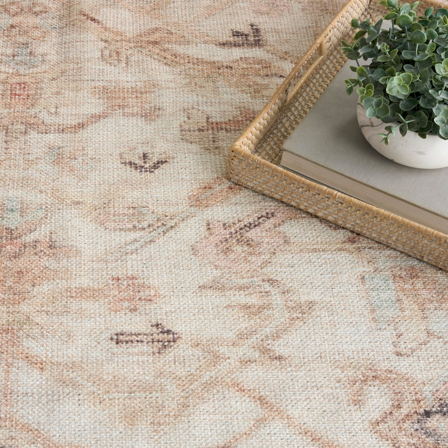 Nourison Vintage Washables 9'10" x 13'2" Beige Vintage Indoor Rug