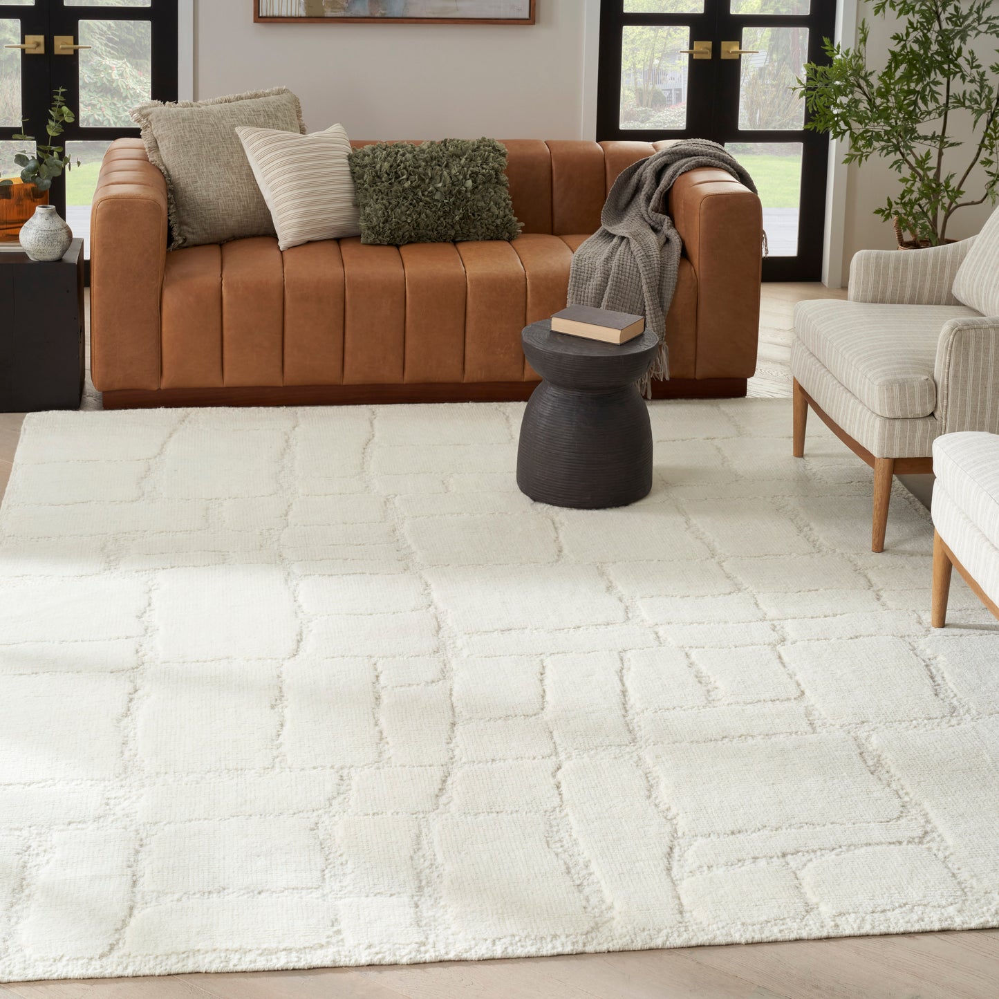 Nourison Blanco 8'6" x 11'6" Ivory Modern Indoor Rug