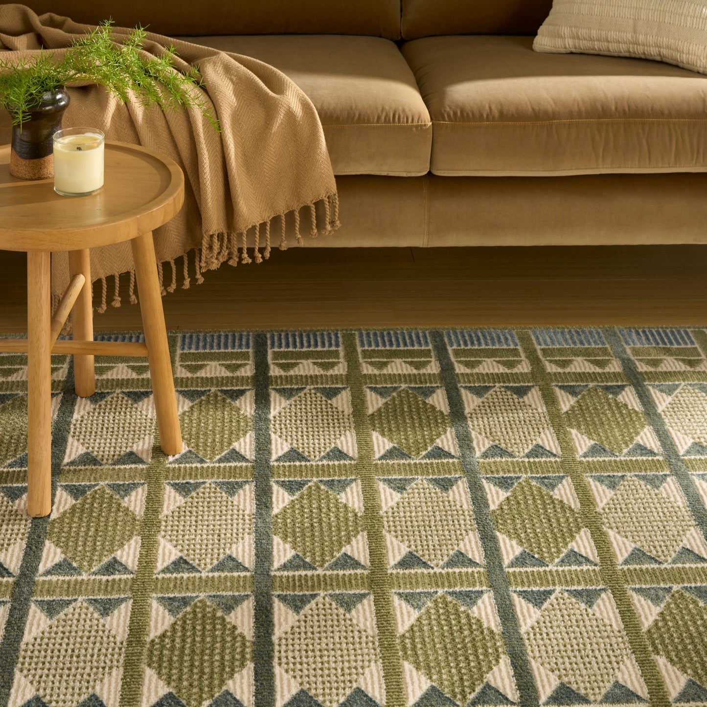 Nourison Nordic 5' x 7' Green Blue Modern Indoor Rug