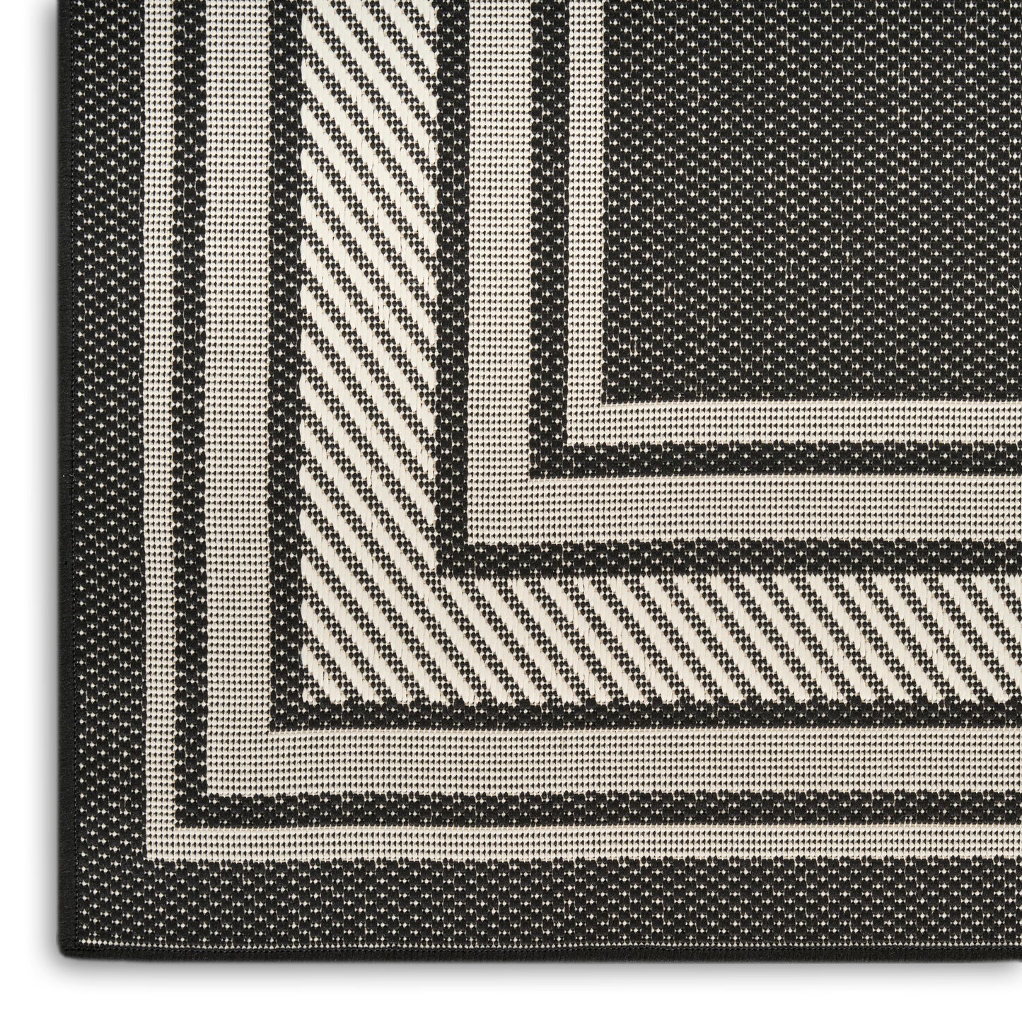 Nourison Horizon Indoor/Outdoor 10' x 14' Black Modern Rug