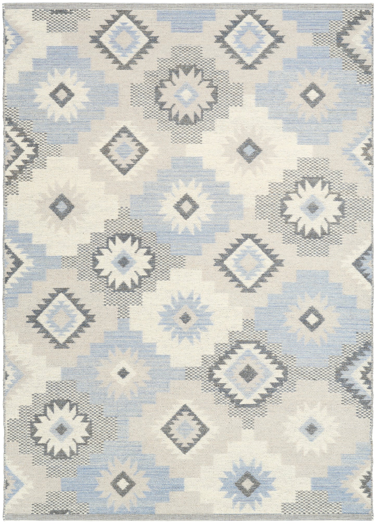 Nourison Copenhagen 5' x 7' Ivory Blue Modern Indoor Rug