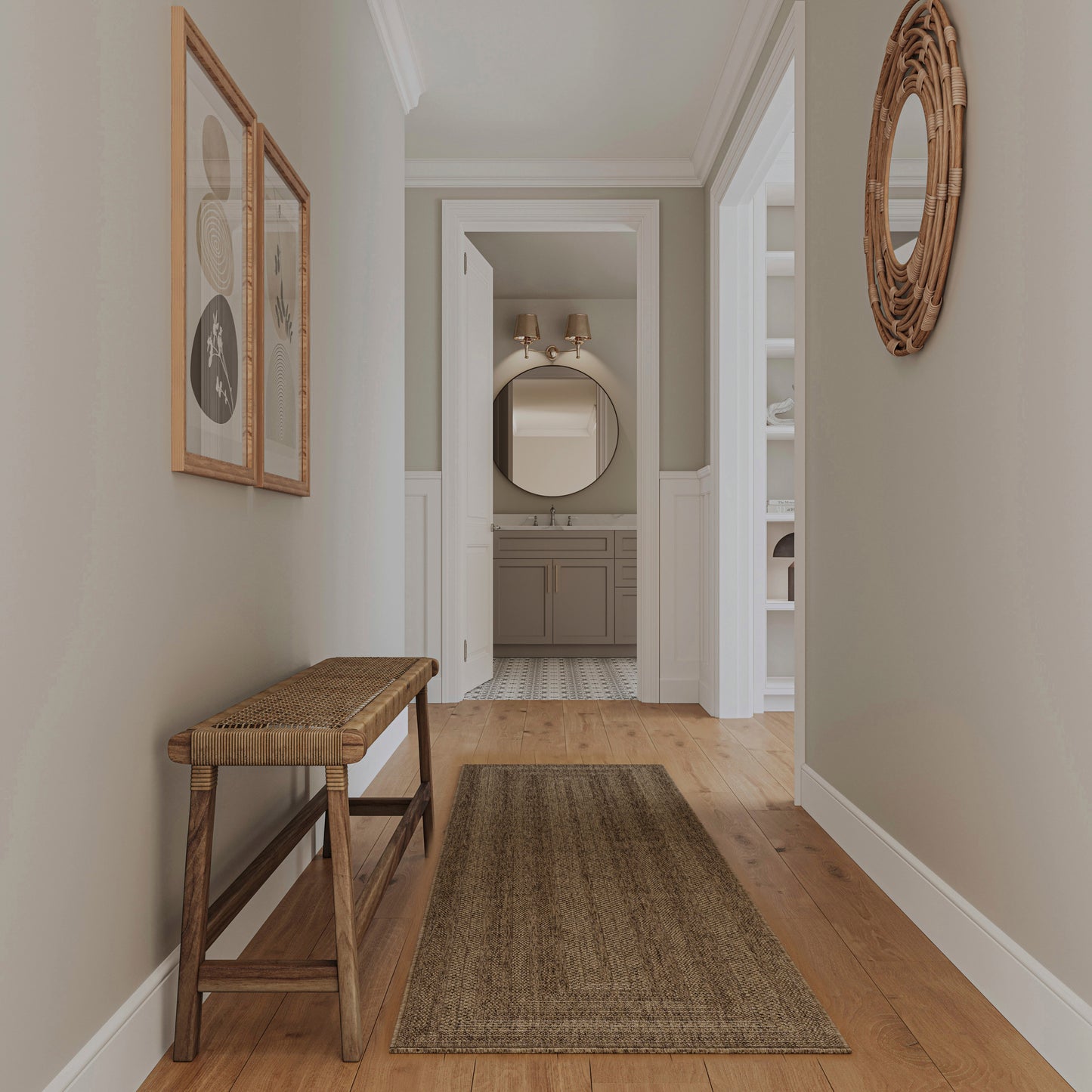 Nourison Tulum 2'2" x 8' Brown Outdoor Rug