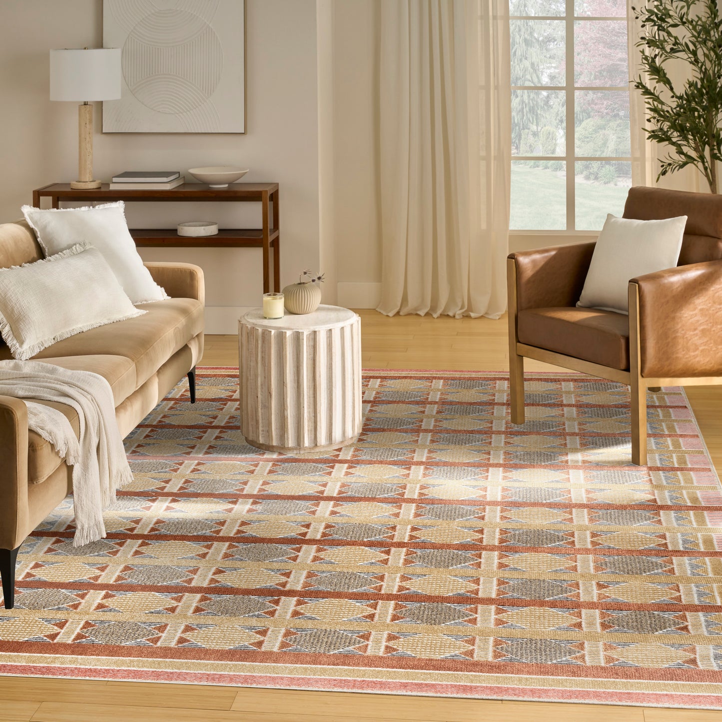 Nourison Nordic 8' x 10' Rust Multicolor Modern Indoor Rug