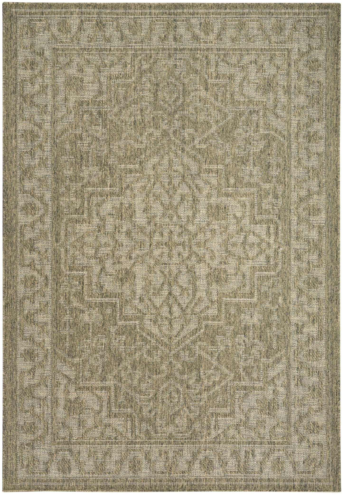 Nourison Tulum 6' x 9' Olive Outdoor Rug