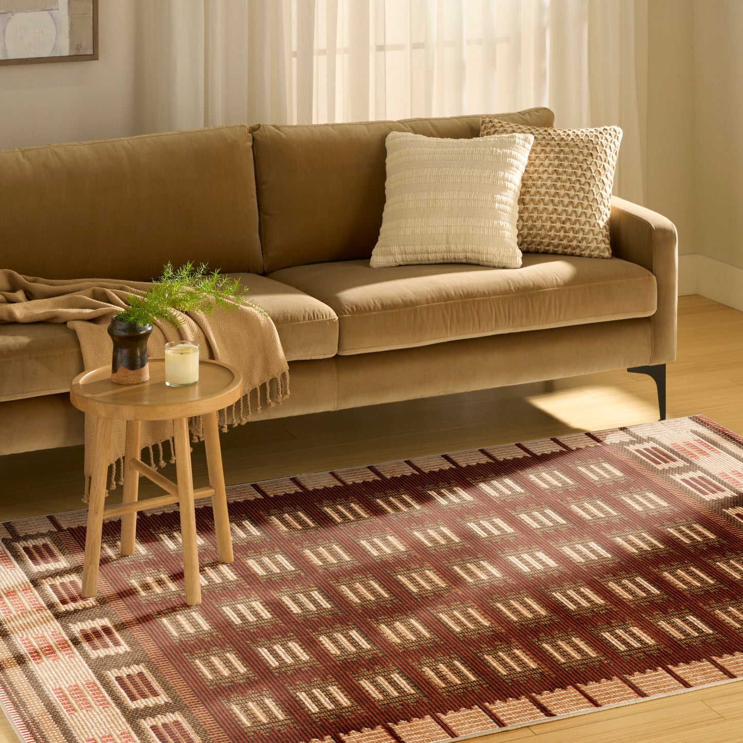Nourison Nordic 5' x 7' Rust Modern Indoor Rug