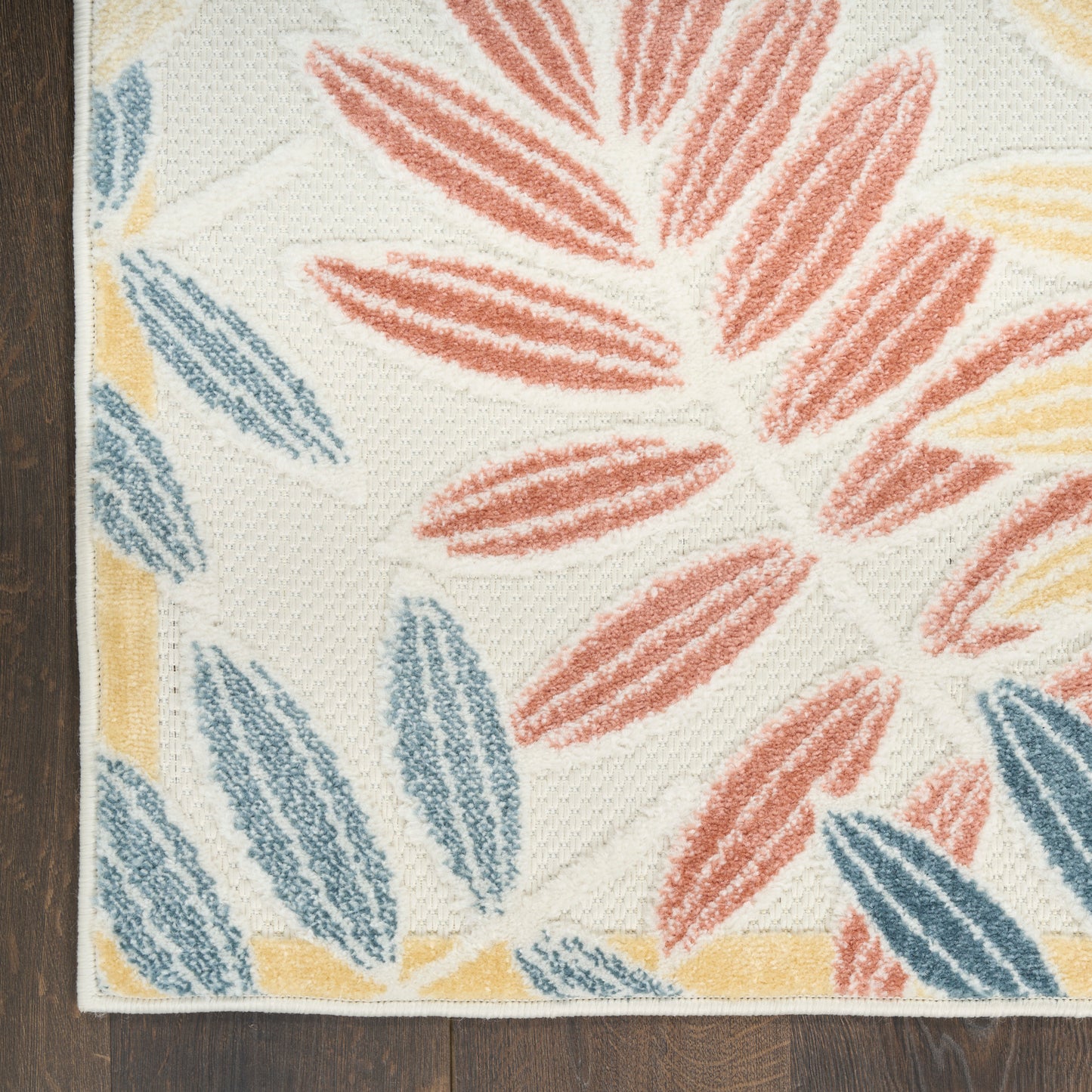 Nourison Aloha 3'6" x 5'6" Ivory Blue Modern Rug