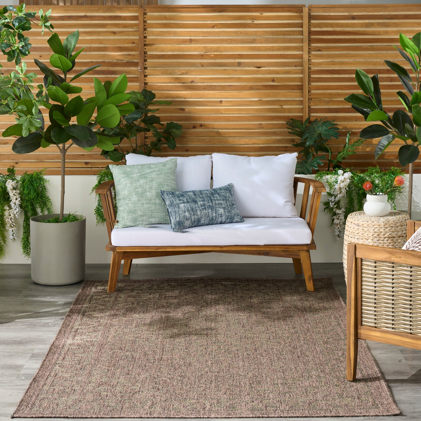 Nourison Tulum 4' x 6' Brown Outdoor Rug