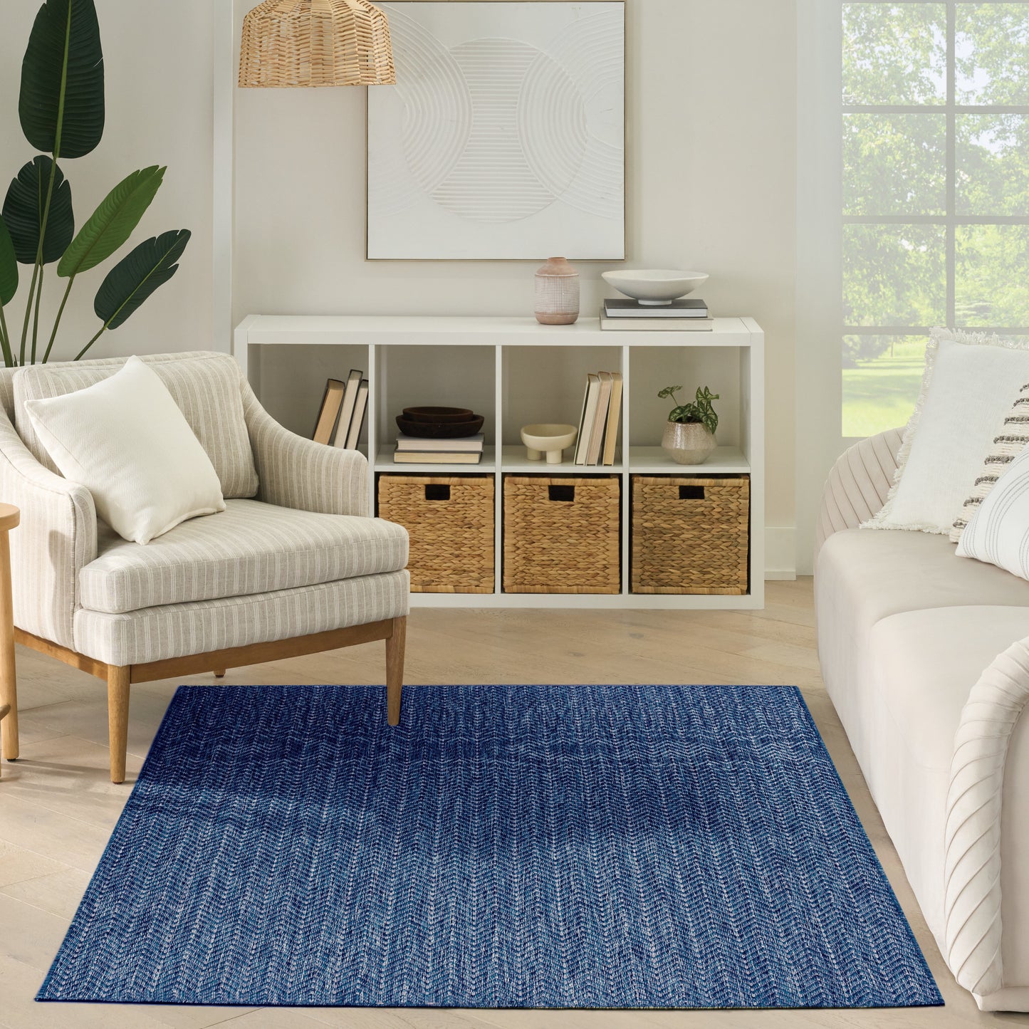 Nourison Horizon Indoor/Outdoor 5' x 7' Navy Modern Rug