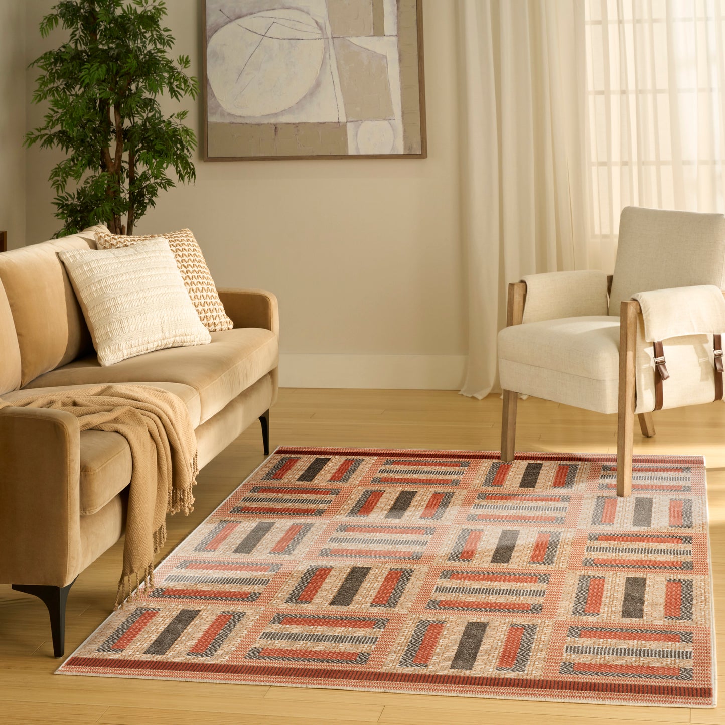 Nourison Nordic 4' x 6' Multicolor Modern Indoor Rug