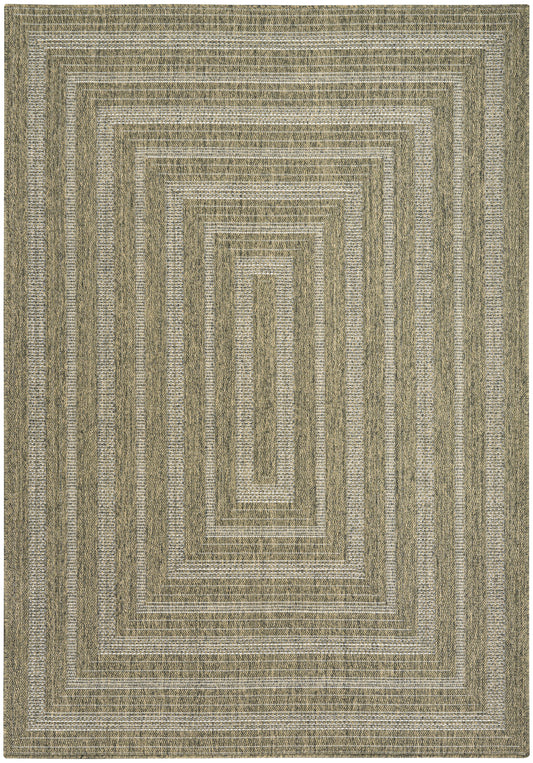 Nourison Tulum 5'3" x 7' Olive Outdoor Rug