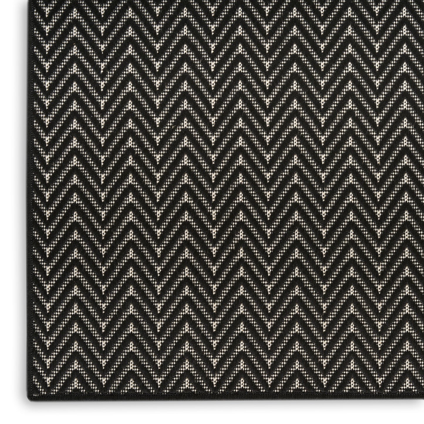 Nourison Horizon Indoor/Outdoor 10' x 14' Black Modern Rug