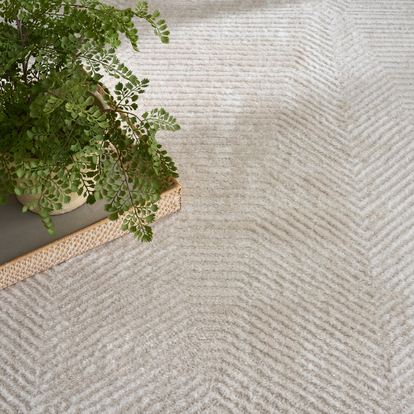 Nourison Dekor 7'10" x 9'10" Ivory Beige Modern Indoor Rug